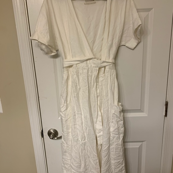 White Midi Wrap Dress - Picture 1 of 2